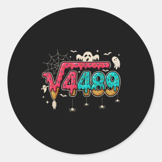 67 アイスクリーム垂れるミーム 平方根 4489 スラング 数学 ラウンドシール (正面)