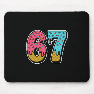 67 アイスクリーム ドリップ ミーム おもしろい 数字の6 7 Gen Alpha S マウスパッド