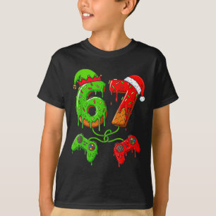 67 アイスクリーム ドリップ ミーム ゲーマー シックス セブン クリスマス B Tシャツ