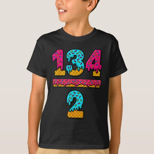 67 アイスクリーム ドリップ ミーム 割り算 算数教師 Gen A Tシャツ (正面)