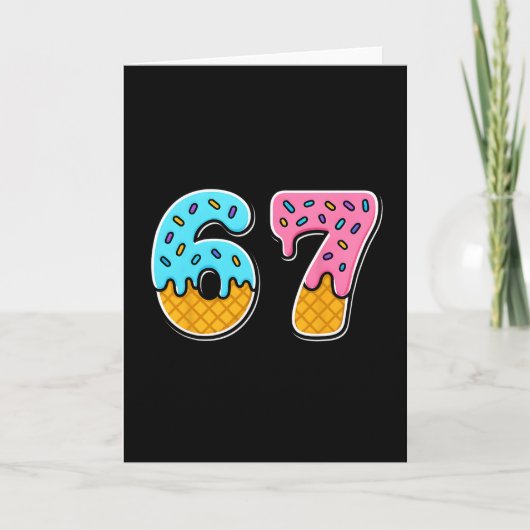 67 アイスクリーム ドリップ ミーム 面白い トレンディ ミーム メンズ用 カード (正面)