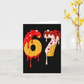 67 アイスクリーム ドリップ ミーム 面白い 六 七 バレンタイン D カード (黄色い花)