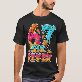 67 アイスクリーム 垂れる シックス セブン ミーム アルファ スラング 6 7 N Tシャツ