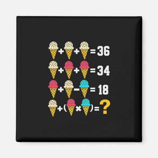 67 アイスクリーム 滴るミーム 演算順序 数学 Tシャツ マグネット (正面)