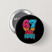 67 アイスクリーム 滴る おもしろい 6 7 ジェンアルファ ミーム S 缶バッジ (正面&裏面)