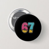 67 アイスクリーム 滴る ミーム シックス セブン おもしろい Z世代 D 缶バッジ (正面&裏面)