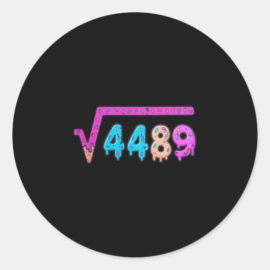 67 アイスクリーム 滴る ミーム 平方根 4489 シックス セブン ラウンドシール (正面)