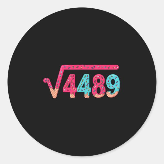 67 アイスクリーム 滴る ミーム 平方根 4489 スラング 数学 ラウンドシール (正面)