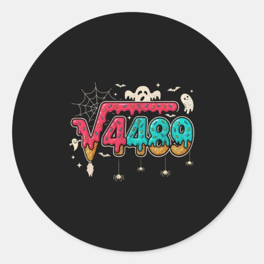 67 アイスクリーム 滴る ミーム 平方根 4489 スラング 数学 ラウンドシール (正面)