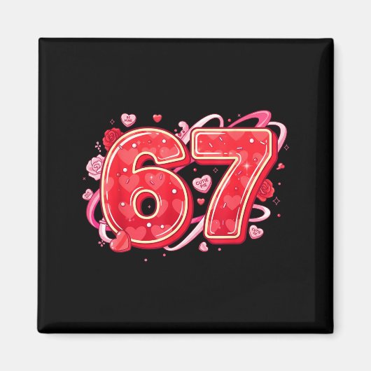 67 アイスクリーム 滴る メメ 楽しい ６ ７ バレンタイン D マグネット (正面)