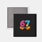 67 アイスクリーム 滴る 面白い 6 7 シックス セブン Gen Alpha ミー マグネット (正面/裏面)