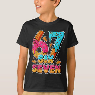 67 アイスクリーム 滴る Six Seven ミーム アルファ スラング 6 7 N Tシャツ