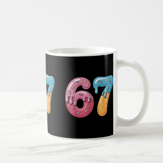 67 アイス 滴下 ミーム 楽しい シックス セブン Gen Alpha S コーヒーマグカップ (右)
