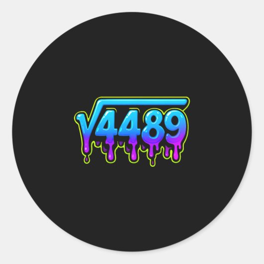 67 アイス Meme 平方根 4489 スラング 数学教師 ラウンドシール (正面)