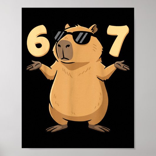 67 カピバラ Meme 6 7 キッズ・ヤングアダルト向け美意識 ポスター (正面)