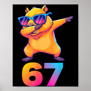 67 カピバラ Six Seven メーム 動物 かわいい カピバラ ダ ポスター