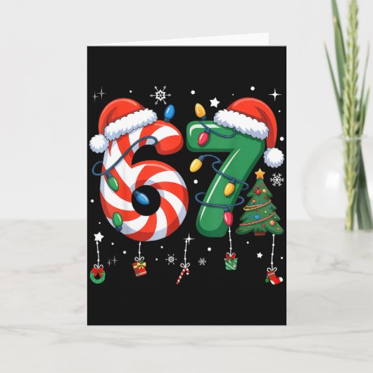 67 キッズ メンズ レディース ボーイズ ガールズ  ミーム 六 七 カード (正面)