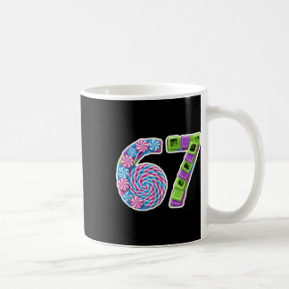 67 キャンディ テーマ 数字 楽しい デザイン コーヒーマグカップ