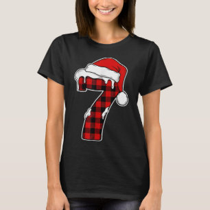 67 クリスマスパジャマシャツSix Seven Meme 7 赤い市松模様 Tシャツ