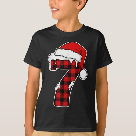 67 クリスマスパジャマシャツSix Seven Meme 7 赤格子 Tシャツ (正面)