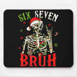 67 クリスマス おもしろい シックス セブン Bruh ミーム スケルトン サンタクロース マウスパッド