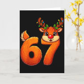 67 クリスマス おもしろ トナカイ Bruh Meme パジャマ レディース カード (黄色い花)