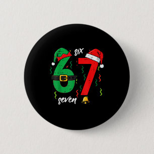 67 クリスマス おもしろ 6 7 ミーム シックス セブン Xmas 男子 缶バッジ