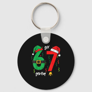 67 クリスマス おもしろ 6 7 ミーム 6 7 Xmas 少年 男の子 キーホルダー