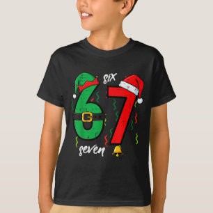 67 クリスマス おもしろ 6 7 メーム 男子 Six Seven Xmas 少年 Tシャツ
