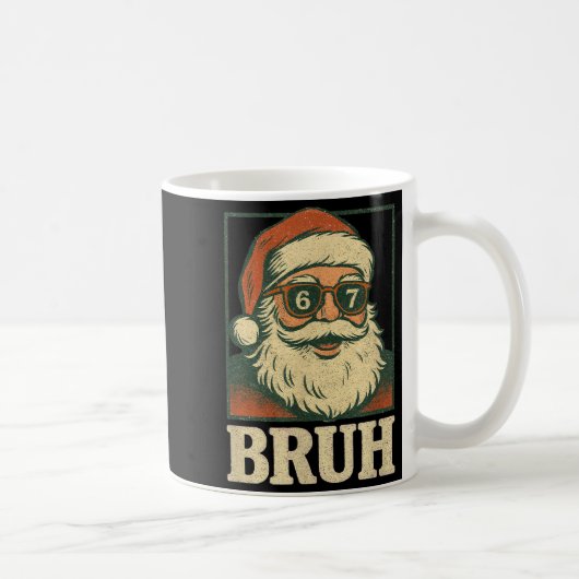 67 クリスマス サンタ Bruh 6 7 ミーム Six Seven 世代 アルファ コーヒーマグカップ (右)