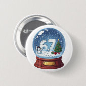 67 クリスマス スノーグローブ 冗談 Sixty Seven メーム 缶バッジ (正面&裏面)
