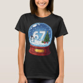 67 クリスマス スノーグローブ 楽しい シックス セブン ミーム Tシャツ (正面)