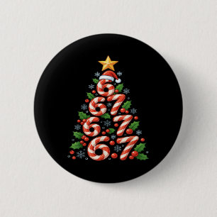 67 クリスマス ツリー キャンディ ケーン 面白い ホリデー Xmas ブラ 缶バッジ