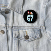 67 クリスマス ミーム 6 7 数字 シックス セブン おもしろ キッズ 缶バッジ (インサイチュ)
