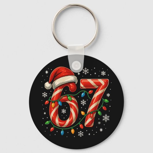 67 クリスマス メメ 楽しい 六 七 Xmas ライト キャンディ キーホルダー (正面)