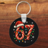 67 クリスマス メメ 楽しい 六 七 Xmas ライト キャンディ キーホルダー (正面)