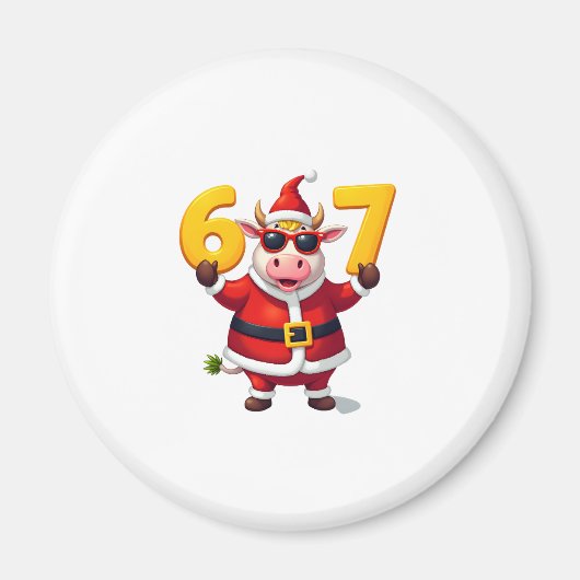 67 クリスマス ユニコーン 6 7 女子 子供 ギャグ マグネット (正面)