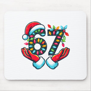 67 クリスマス ライト 面白い クリスマス 6 7 ミーム クリスマス マウスパッド