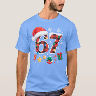 67 クリスマス レッド プリント 6 7 Si セブン ボーイズ クリスマス Tシャツ