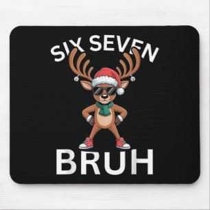67 クリスマス 冗談 Six Seven ミーム Brainrot トナカイ マウスパッド