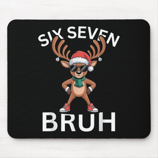 67 クリスマス 冗談 Six Seven ミーム Brainrot トナカイ マウスパッド (正面)