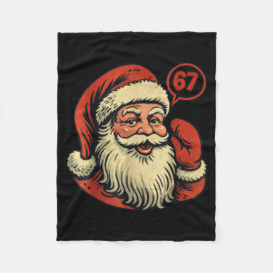 67 クリスマス 楽しい シックス セブン ミーム 6_7 Tシャツ サンタクロース フリースブランケット
