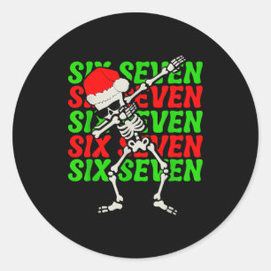 67 クリスマス 楽しい Six Seven ミーム Brainrot ダビング ラウンドシール