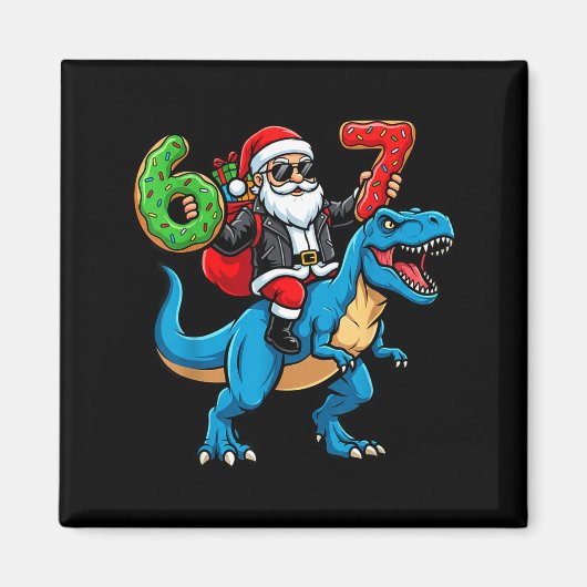 67 クリスマス 6 7 ミーム おもしろ サンタ 六 七 Xmas B マグネット (正面)
