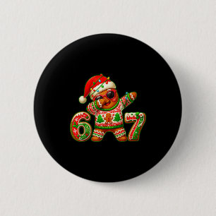 67 クリスマス 6 7 ミーム ジンジャーブレッドマン Xmas パジャマ 缶バッジ