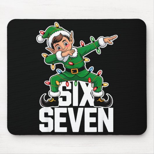 67 クリスマス Six Seven 6 7 ミーム おもしろ ダビングエルフ マウスパッド (正面)