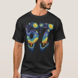 67 ゴッホの星空アイスクリームドリップ おもしろTシャツ Tシャツ