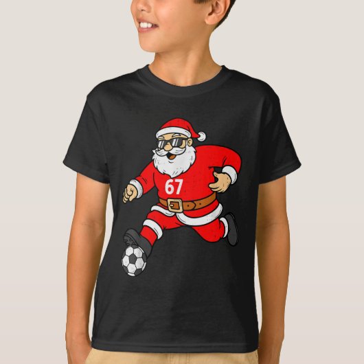 67 サッカーサンタシックスセブン クリスマスSRTメンズB Tシャツ (正面)