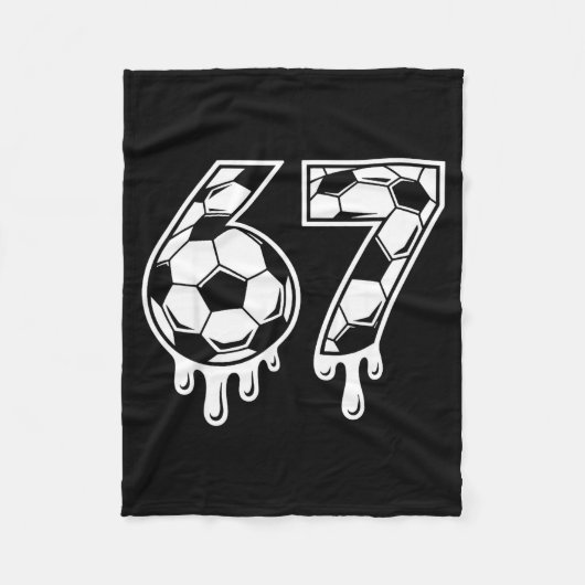 67 サッカー アイスクリーム ドリップ Gen Alpha Six Seven ミーム フリースブランケット (正面)