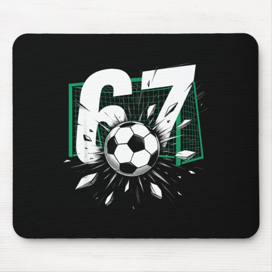 67 サッカー シックス セブン 6 7 ミーム 67 男の子 男性用 マウスパッド (正面)